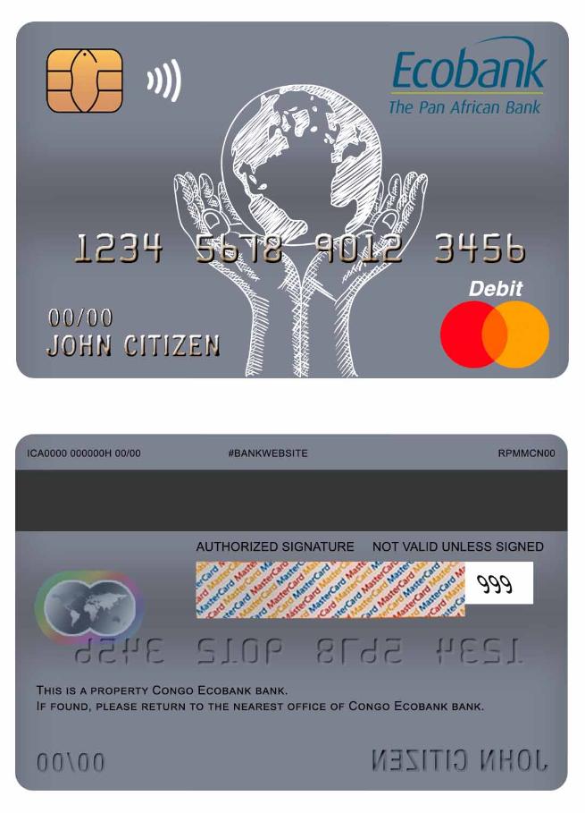 Congo Ecobank bank master debit card